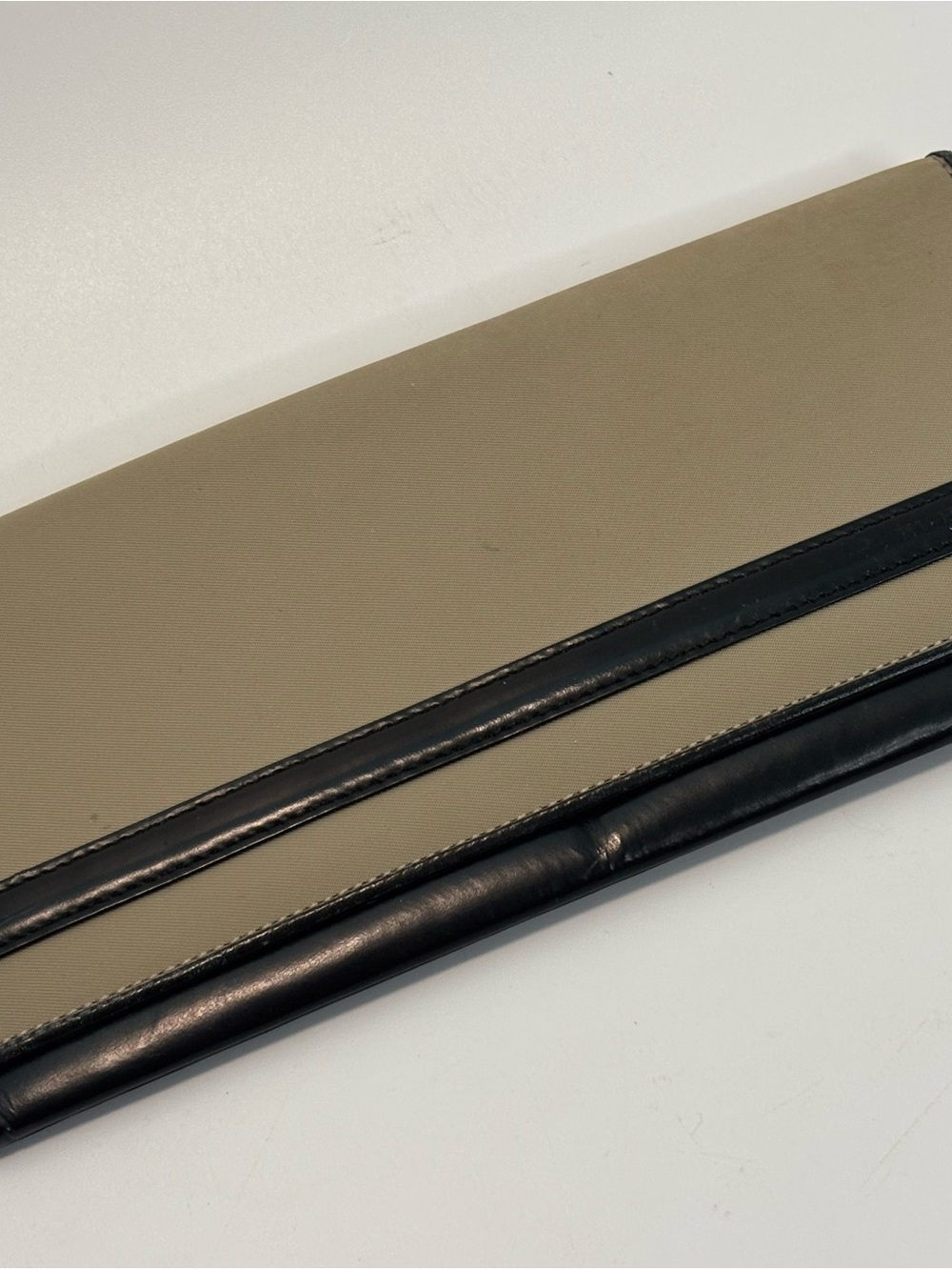 Burberry ($620) Leather/PVC Long Black/Tan Wallet With Nova Check AUTHENTIC